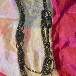 Premier gun metal long necklace